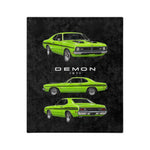 1971 Demon Muscle Car Blanket | Vintage Green Throw