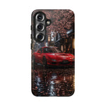 Red FD RX-7 Blossom Alley Tough Phone Case - Rain-Slicked Night