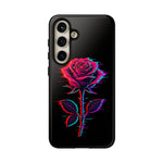 Glitch Rose Neon Phone Case Vaporwave Tough Cover