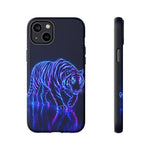 Neon Blue Tiger phone case | tough protective cover