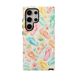 Watercolor Flip Flops pattern Tough Case | Beach Shells Phone Cover