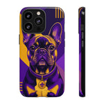 French Bulldog Pop-Art Portrait Tough Phone Case - Purple Gold