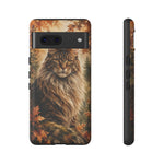 Maine Coon Forest King Watercolor Art Tough Cat Phone Case