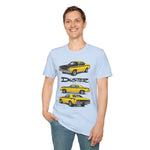 Yellow 1973 Duster Classic Car T-Shirt | Vintage Muscle Car Illustration
