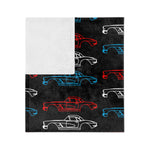 1961 Corvette C1 Triple Color Line Art Microfiber Throw Blanket Car Gift