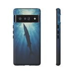 Barracuda Silhouette Phone Case, Sunlit Marine Art Tough Cover