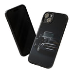 Black 1957 Chevy Bel Air Chrome Front Tough Phone Case for Classic Car Fans