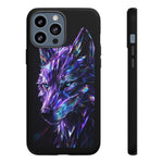 Holographic Wolf Phone Case, Fractured Prism Iridescent Cover