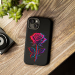 Glitch Rose Neon Phone Case Vaporwave Tough Cover