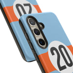 Copy of Blue Orange Number 20 Retro Racing Stripe Tough Phone Case Cover