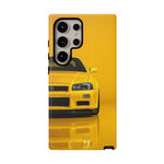 Yellow Skyline Phone Case, R34 GTR 90s JDM Legend Tough Cover for Men Gift