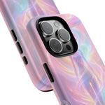Pastel Aura Phone Case, Swirling Silhouette 3D Cover, Gift
