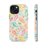 Watercolor Flip Flops pattern Tough Case | Beach Shells Phone Cover