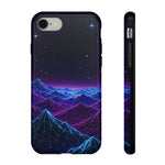 Retro Neon Mountains Phone Case | Vaporwave Galaxy Landscape