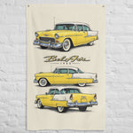 1955 Bel Air Yellow Cream Banner 34x56 Garage Man Cave Wall Decor Gift