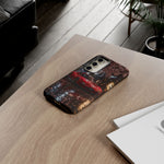 Red FD RX-7 Blossom Alley Tough Phone Case - Rain-Slicked Night