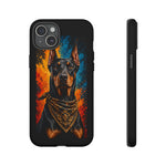 Doberman Bandana Portrait Tough Phone Case - Color Splash