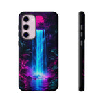 Neon Waterfall Jungle Night Vaporwave Art Tough Phone Case