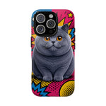 British Shorthair Round Pop Art Tough Phone Case