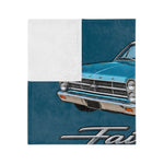 1967 Fairlane Car Illustration Blanket | Vintage Auto Velveteen Throw