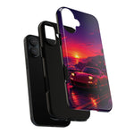 FD RX-7 Retro Sunset Sports Car Tough Case | Neon Vaporwave Beach Drive