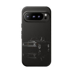 Black Classic C10 Truck Phone Case | Vintage Pickup Reflection, Minimal Auto Design
