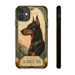 Doberman Art Deco 'La Dolce Vita' Phone Case | Vintage Dog Design