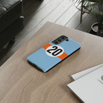 Copy of Blue Orange Number 20 Retro Racing Stripe Tough Phone Case Cover