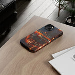 Orange Cuda Phone Case, Rainy City Night Muscle Car Tough Cover