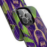 Boxer Halftone Portrait Tough Phone Case - Green and Violet