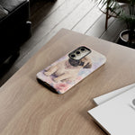 Pug Puppy Phone Case, Pastel Watercolor Heart Collar Cover