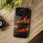 Black Charger Classic Muscle Flames Tough Phone Case Cover Gift