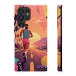 Retro Runner Sunset phone case | 80s Vaporwave jogging design