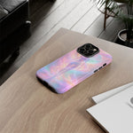 Pastel Aura Phone Case, Swirling Silhouette 3D Cover, Gift