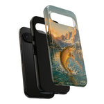 Leaping Golden Trout Lake Scene phone case | Tough Cover