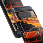Orange C8 Z06 Flat Plane V8 Speed Art Tough Phone Case
