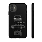 Datsun 510 Triple View Line Art JDM Tough Phone Case Cover Gift