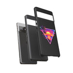 Synthwave Sunset Triangle Phone Case Retro Vaporwave Case