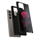Glitch Rose Neon Phone Case Vaporwave Tough Cover