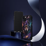 Cosmic Wolf Phone Case, Galaxy Nebula Portrait Tough Cover, Gift