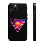 Synthwave Sunset Triangle Phone Case Retro Vaporwave Case