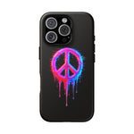 Glitch Peace Sign Phone Case, RGB Melt Digital Art Tough Cover, Gift