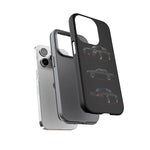 Black GNX Phone Case, Three-View Muscle Car Vector Tough Cover