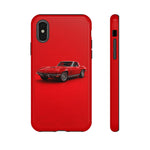 Red 1967 Corvette Art Phone Case, C2 Sting Ray Classic Sports Car Cover, Gift