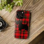 Scottish Terrier Silhouette Plaid Art Tough Phone Case
