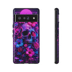 Synthwave Skull Neon Floral Vaporwave Art Tough Phone Case