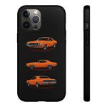 1970 Challenger Phone Case Orange, Three-View Vector Tough Cover