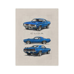 1973 Cuda Muscle Car Blanket | Blue Barracuda Microfiber Throw