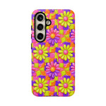 Trippy Daisy Retro Floral Pattern phone case | Tough Cases