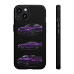 Purple R33 Skyline GTR JDM Sports Car Phone Case Tough Multi View